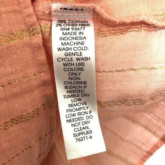 A.N.A Women's Tank Top Size M Orange Sleeveless Gold Metallic Stripe Summer - Picture 8 of 8